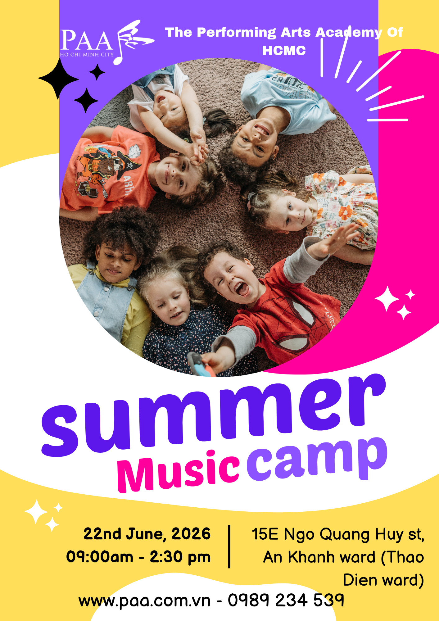 music summer camp in Thao Dien Ho Chi Minh City summer camp for 4 year olds HCMC fun music class for kids in District 2 creative summer activities for kids Vietnam kids summer camp Thao Dien